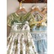 Mademoiselle Pearl Four Leaf Clover and Lime Blouse Apron Overdress JSK and Ops(Reservation/2 Colours/Full Payment Without Shipping)